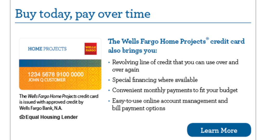 HVAC financing options with Wells Fargo